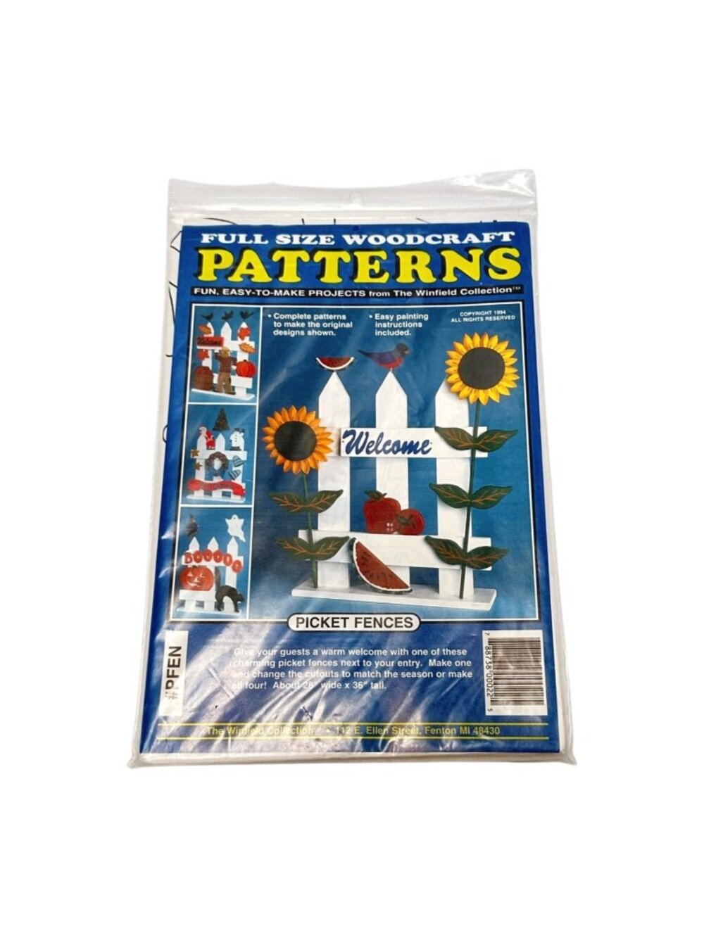 Workshoppe Woodcraft Pattern Welcome Picket Fences Full Size Woodwork New Uncut